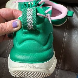 Nike Giannis size 10.5 like new pink and green